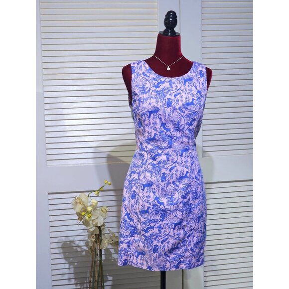 Lilly Pulitzer Women's Lilac Mila Shift Dress As I Can See Camelflage Sz 10 2787 - Picture 1 of 16
